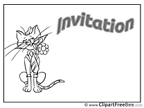 Coloring Cat Invitations Greeting Cards