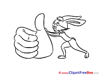 Rabbit free Illustration Thumbs up