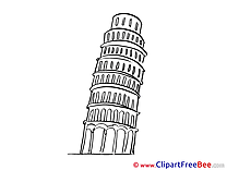Pisa Leaning Tower Clip Art download for free