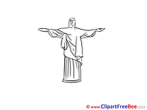 Statue of Christ Rio de Janeiro free printable Cliparts and Images