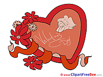 Amur Heart printable Illustrations Valentine's Day