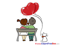 Bench Balloons Love printable Valentine's Day Images