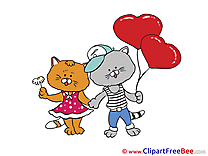 Cats Balloons Pics Valentine's Day free Cliparts