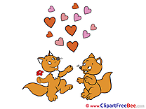 Foxes Clip Art download Valentine's Day