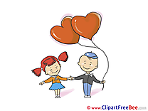 Kids Balloons Valentine's Day Clip Art for free