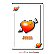 Playing Card Heart Clipart Valentine's Day Illustrations