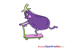 Scooter Eggplant Clip Art download for free