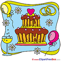 Cake Balloons Clipart Wedding Illustrations