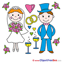 Groom and Bride Wedding Illustrations for free