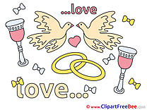 Love Pigeons Rings download Wedding Illustrations