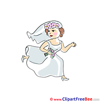 Running Bride Cliparts Wedding for free