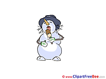 Ice Cream Snowman Clipart Winter Illustrations
