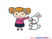 Girl with Hare Images download free Cliparts